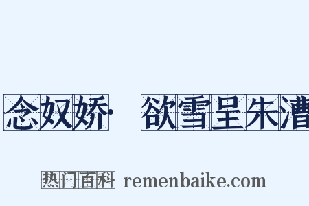 念奴娇·欲雪呈朱漕是什么意思的图片